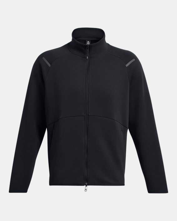 Men's UA Unstoppable Fleece Track Jacket, Black, pdpMainDesktop image number 4